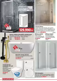 Bauhaus akciós újság Oldal 18: Camargue Zuhanyfal Milano €109.990,00, Camargue Verona zuhanykabin €129.990,00
