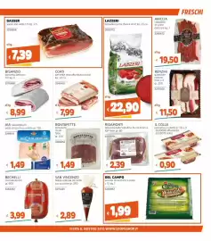Volantino Stop&Shop Pagina 3: Gasser speck alte vette €7,39, Del Campo Würstel di Tacchino e Pollo €1,99