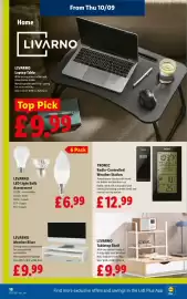 Lidl leaflet week 37 Page 18: Livarno led light bulb assortment €6,99, Livarno monitor riser €9,99