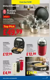 Lidl leaflet week 37 Page 23: Silvercrest popcorn maker €12,99, Silvercrest 3-in-1 Sandwich Toaster €17,99
