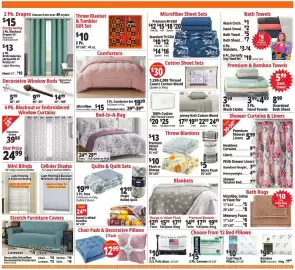 Ocean State Job Lot flyer week 36 Page 9: Microfiber Comforters €15,00, Elsewhere Online curtains €24,99
