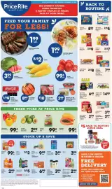 Price Rite circular week 36 Page 1: Cheez-it crackers multi-pack €7,99, Friendly's or Bowl & Basket ice cream €2,99