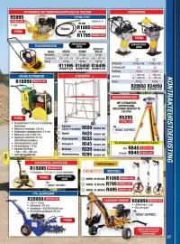 Adendorff Machinery Mart catalogue Page 39: Bukswaterpas Stel Tlevel-320 €5.295,00, Pyraam 1,5 m x 1 m-paneel €550,00
