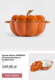 Homla gazetka tydzień 36 Strona 3: Garnek żeliwny Andreas Au pomarańczowy w kształcie dyni €149,00