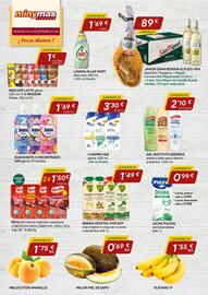 Folleto Minymas Página 2: Vive Soy bebida vegetal soja original o s/azúcar o avena o almendra €1,49, Melón Piel de Sapo €0,69