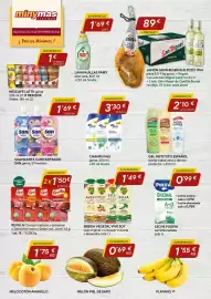 Folleto Minymas Página 2: Vive Soy bebida vegetal soja original o s/azúcar o avena o almendra €1,49, Melón Piel de Sapo €0,69