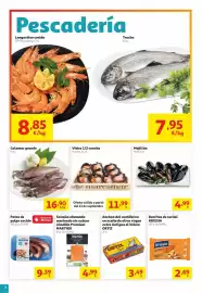 Folleto Alcampo Página 2: Auchan - patas de pulpo cocido €9,39, Trucha €7,95