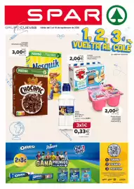 Folleto SPAR Página 1: Danonino - postre lacteo maxi dino €2,00, Font vella - agua sport €0,59