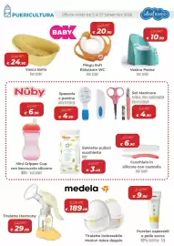 Volantino Ideal Bimbo Pagina 27: Purelan lanolina €9,90, Nuby salviette pulisci succhietto €3,49