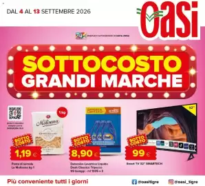 Volantino Oasi Pagina 1: Detersivo Lavatrice Liquido Dash Classico €8,90, Smart TV 32" SMARTECH €99,00