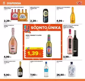 Volantino Oasi Pagina 21: Birra Poretti 5/6 luppoli doppio malto chiara/rossa €2,29, Prosecco Asolo DOCG La Gioiosa €5,90