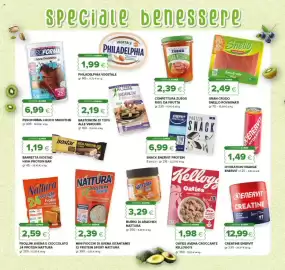 Volantino Oasi Pagina 22: Snack Enervit Protein €6,99, Frollini avena e cioccolato 24 Protein Nattura €2,59