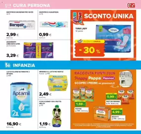 Volantino Oasi Pagina 25: Dentifricio Aquafresh €0,99, Latte polvere Nutribiotik 2 Aptamil €16,90