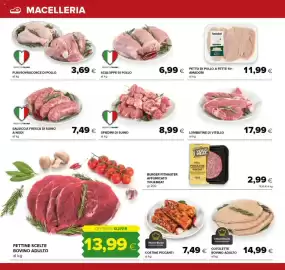 Volantino Oasi Pagina 8: Fettine scelte bovino adulto €13,99, Spiedini di suino €8,99