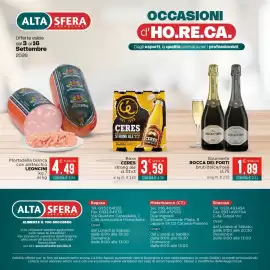 Volantino Altasfera Pagina 16: Mortadella bianca con pistacchio Leoncini €4,49, Spumante Rocca dei Forti €1,89