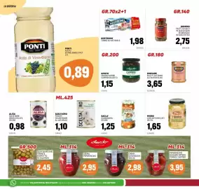 Volantino Emporio Amato Pagina 10: Amato capperi in aceto €1,15, Sceltaoro funghi champignon al naturale €1,10