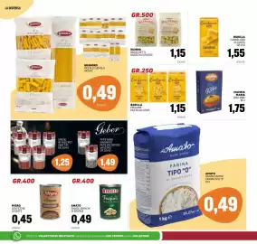 Volantino Emporio Amato Pagina 8: Barilla Emiliane pasta all'uovo €1,15, Amato Fagioli Bianchi di Spagna €0,49