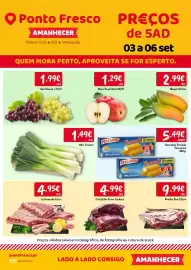 Folheto Ponto Fresco Página 1: Alho Francês €1,49, Barrinhas Pescada Pescanova €5,49