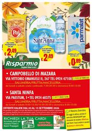 Volantino Risparmio Supermercati Pagina 8: Acqua naturale Sant'Anna €2,49, Parmalat latte €0,89