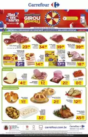 Folheto Carrefour Página 1: Carrefour - pão manaus €1,69, Carrefour - frango assado €45,90