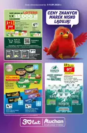 Auchan gazetka tydzień 36 Strona 1: Woda Rodowita €9,99, Lody Oreo, Daim, Milka lub Lion €4,98