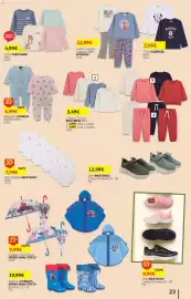 Folheto Auchan Página 23: Babygrow licenças €6,99, T-Shirt INEXTENSO Bebé Unid. €4,99