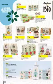 Folheto Auchan Página 36: Mistura auchan bio €2,99, Cereais Muesli AUCHAN BIO €3,99