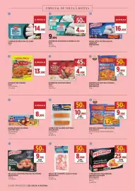 Folheto El Corte Inglés Página 4: Miolo de camarão cozido 40/60 pescanova €4,49, Pescada panada sem glúten pescanova €4,99