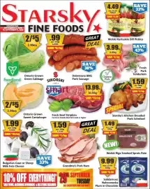 Starsky flyer week 36 Page 1: Wolski kartuskie dill pickles €4,49, Wolski riga smoked sprats pate €1,49