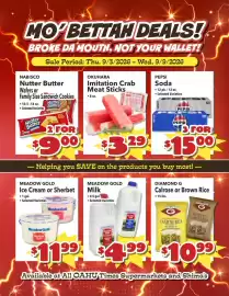 Times Supermarkets weekly ad week 36 Page 1: Meadow Gold Milk €4,99, Okuhara imitation crab meat sticks €3,29