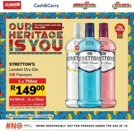 Jumbo catalogue Page 6: STRETTON'S London Dry Gin OR Flavours €149,00