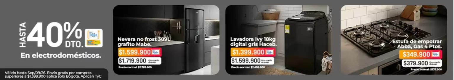 Catálogo Easy semana 36 Página 3: Mabe - nevera no frost 389l €1.599.900,00