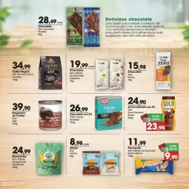 Encarte Zaffari Página 8: Chocolate em Pó 100% Cacau €26,99, Achocolatado em pó diet gold premium sweet €23,98