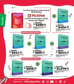 Catálogo Office Depot Página 12: Kaspersky plus €644,25, Kaspersky antivirus standard €891,75