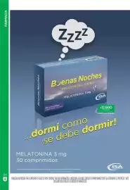 Catálogo Farmacity Página 84: Buenas Noches inductor del sueño melatonina 3 mg €12.600,00