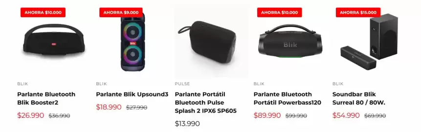 Catálogo Multicentro Página 5: Parlante bluetooth portatil powerbass120 €89.990,00, Parlante blik upsound3 €18.990,00