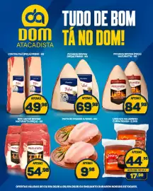 Encarte Dom Atacadista Página 1: Linguiça calabresa curva seara €44,95, Contra Filé (Peça) Friboi €49,98