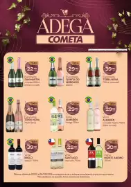 Encarte Cometa Supermercados Página 1: Vinho almadén moscatel frisante €29,99, Espumante quinta do morgado €29,99