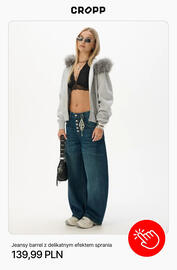 Cropp gazetka tydzień 36 Strona 10: Jeansy barrel z delikatnym efektem sprania Cropp €139,99