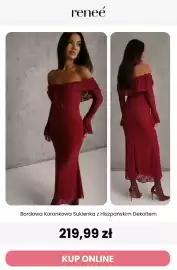 Renee magazyn tydzień 36 Strona 10: Bordowa koronkowa sukienka z hiszpańskim dekoltem Renee €219,99