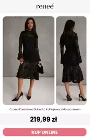 Renee magazyn tydzień 36 Strona 4: Czarna koronkowa sukienka koktajlowa z marszczeniem Renee €219,99