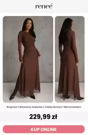 Renee magazyn tydzień 36 Strona 6: Brązowa taliowana sukienka z siateczkowym marszczeniem Reneé €229,99