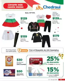 Folleto Chedraui Página 15: Arm & Hammer Bicarbonato de sodio €30,00, Baby Vestido para bebé €129,00