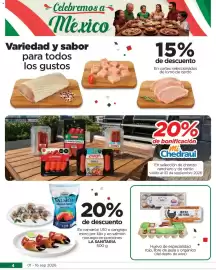 Folleto Chedraui Página 4: Lomo de cerdo, La sanitaria camarón u10 o cangrejo moro o salmón noruego en porciones