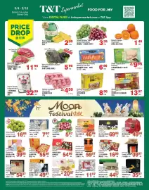 T&T Supermarket flyer week 36 Page 1: Yochen Chicken Meat Floss Cake €8,98, Thai Best cooked shrimp €6,96