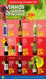 Folheto Lidl semana 37 Página 14: Espírito do Côa Vinho Tinto €4,49, Barquinha Vinho Tinto Douro DOC Reserva €3,49