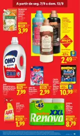 Folheto Lidl semana 37 Página 21: Bref wc poder ativo duplo floral €2,99, Renova papel higiênico extra xxl €8,79