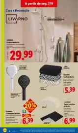 Folheto Lidl semana 37 Página 30: Livarno conjunto de duche €29,99, Livarno toalha de banho €5,39
