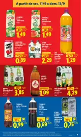Folheto Lidl semana 37 Página 9: Argus cerveja €1,09, Freeway Cola 0% Sem Cafeína €0,69