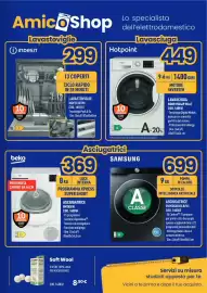 Volantino AmiCo Shop Pagina 3: Asciugatrice Beko €369,00, Lavastoviglie Indesit €299,00